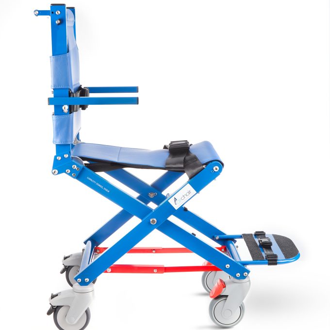 Airchair II side view with armrests and footplate lowered