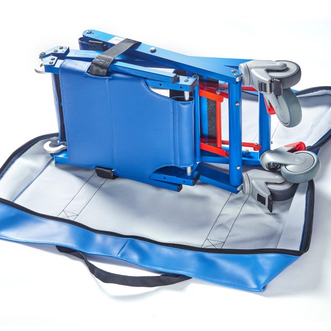 Airchair II folded boarding chair with carry case for transport and storage
