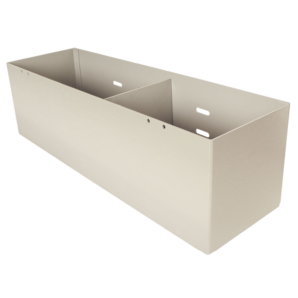 Two-compartment aluminum medical cart cup and straw holder