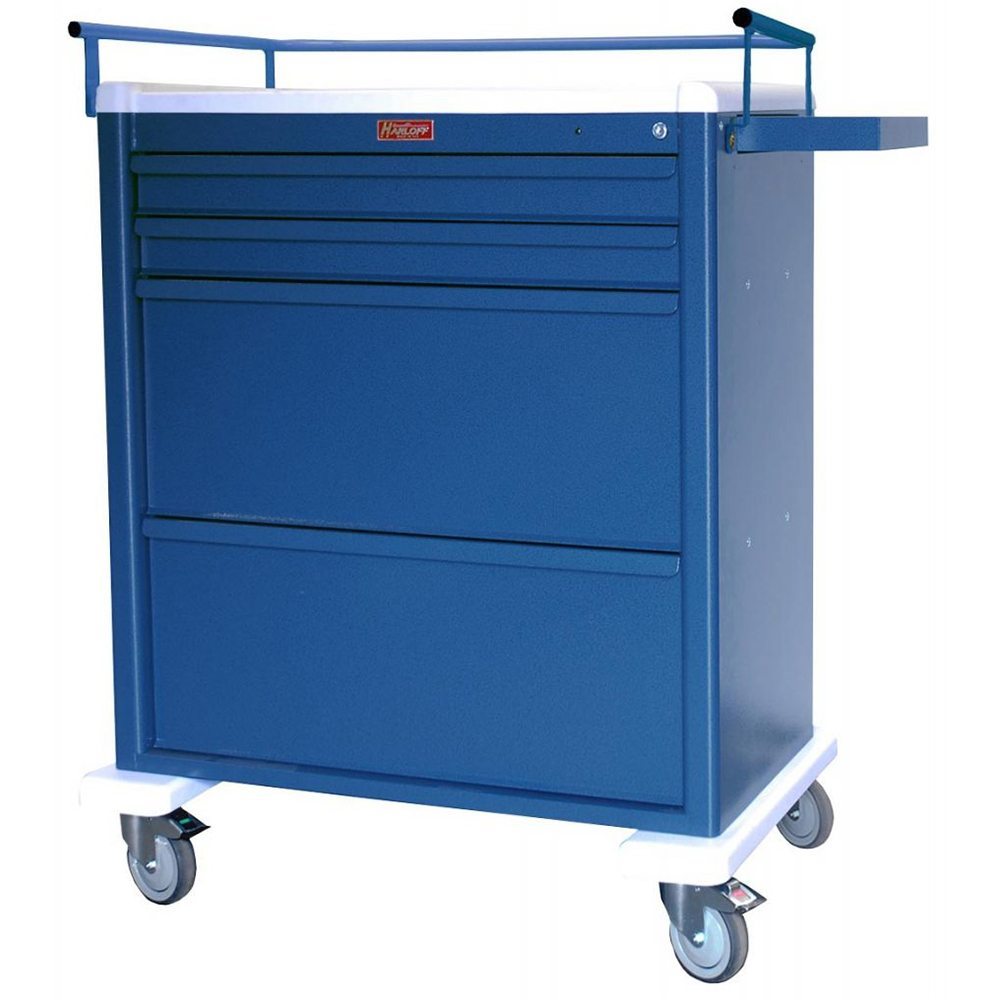 Dispill® Medication Cart, 132 Card Capacity, aluminum body, key lock, multipurpose drawers, front view