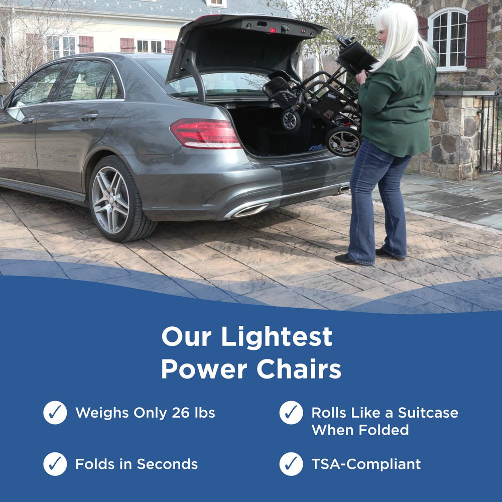 Journey Air Elite folding power chair side angle view