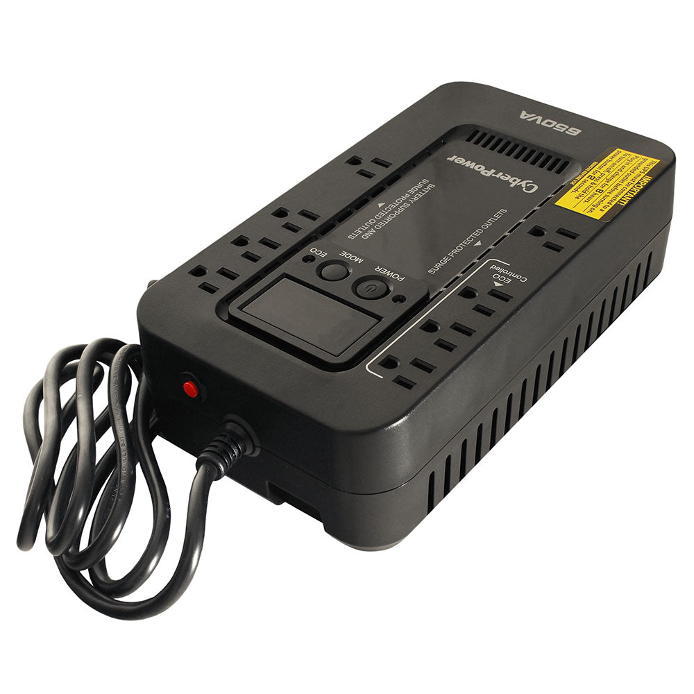 Flat view of standard 12-outlet UPS battery backup power supply