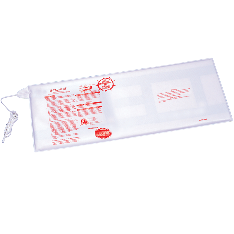 Secure 12x30 bed pad for fall alarm monitoring system