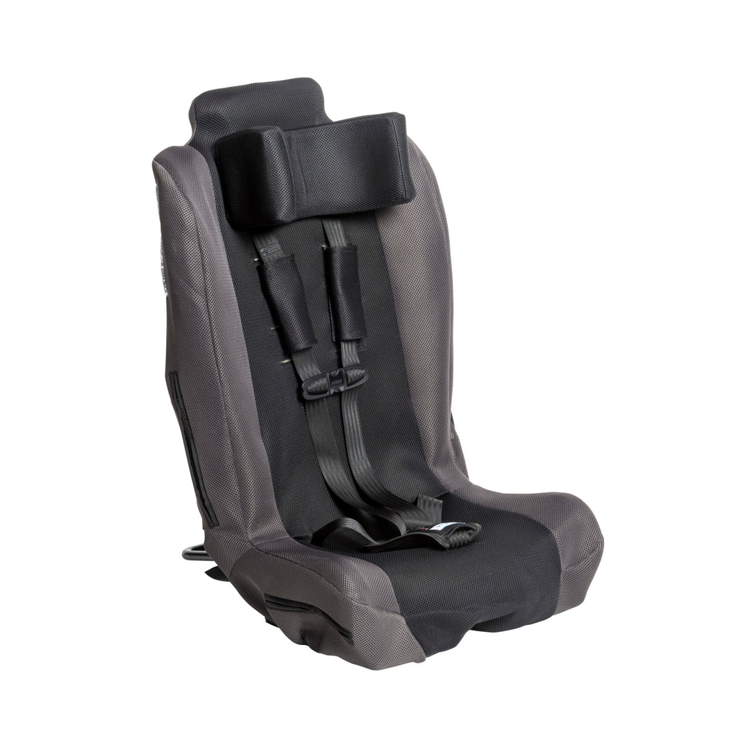 Close-up of Spirit Car Seat headrest and memory foam padding for added postural comfort.