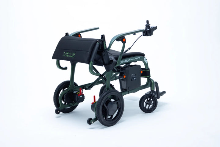 Carbon Flyer compact electric wheelchair close up detail