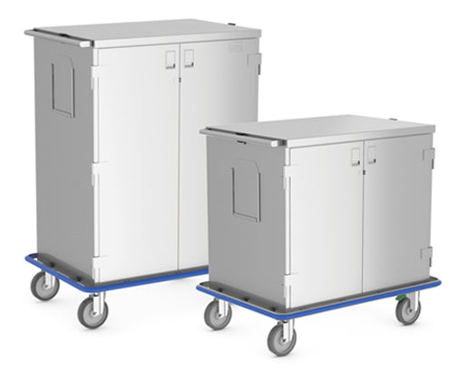 Closed case cart MMCCB14 wide double-door medical cart for sterile instrument transport
