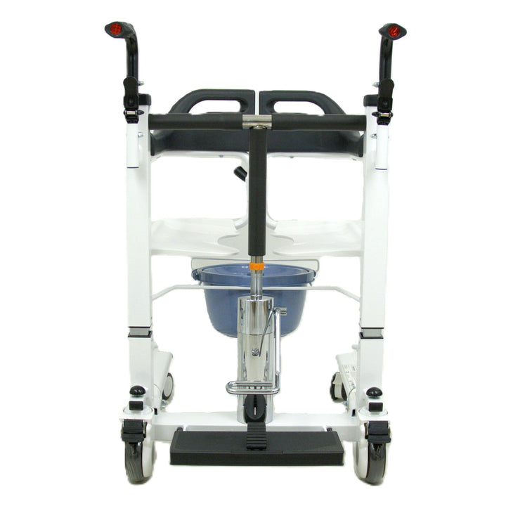 Freedom Boost patient transfer lift white frame side view