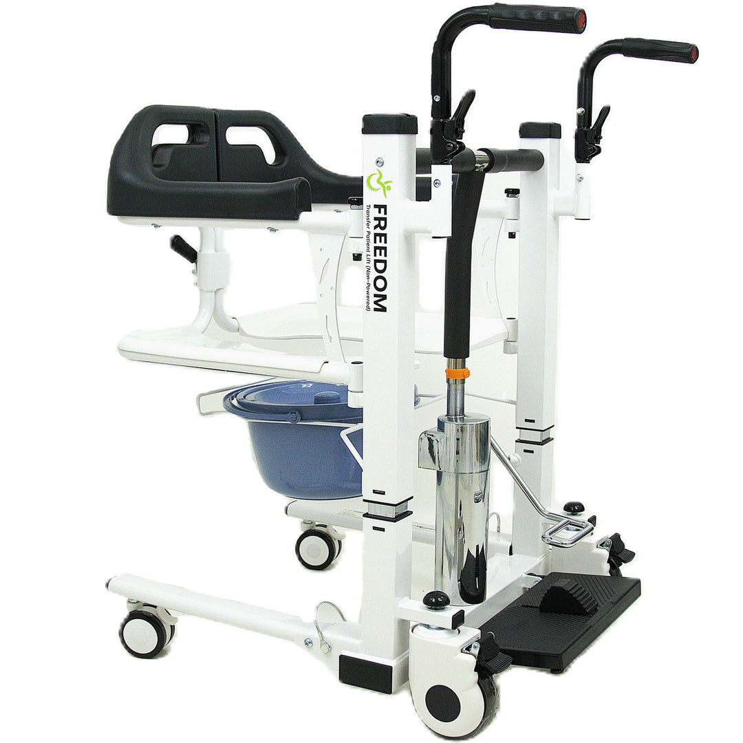 Freedom Boost patient transfer lift sling free hydraulic design