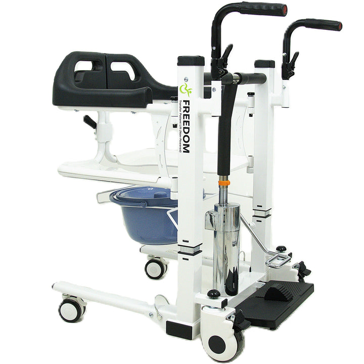 Freedom Boost patient transfer lift sling free hydraulic design