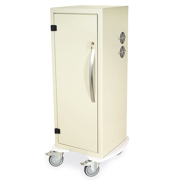 Beige Savary dilator storage cabinet with vertical drying slots
