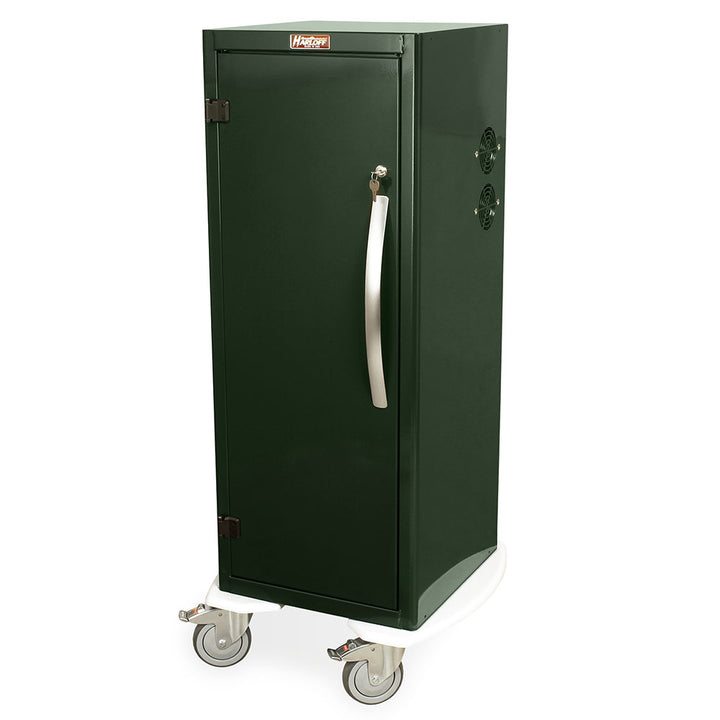 Dark green vertical dilator cabinet with HEPA and fan system