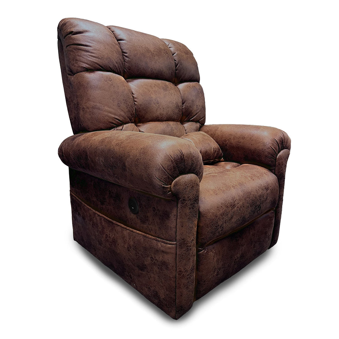 Perfect Sleep Chair Duralux chocolate leather look upholstery