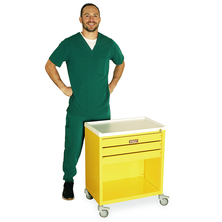 ETC-3 economy treatment cart yellow with person