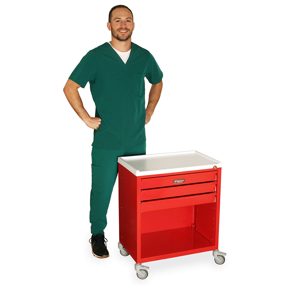 ETC-3 economy treatment cart red with person
