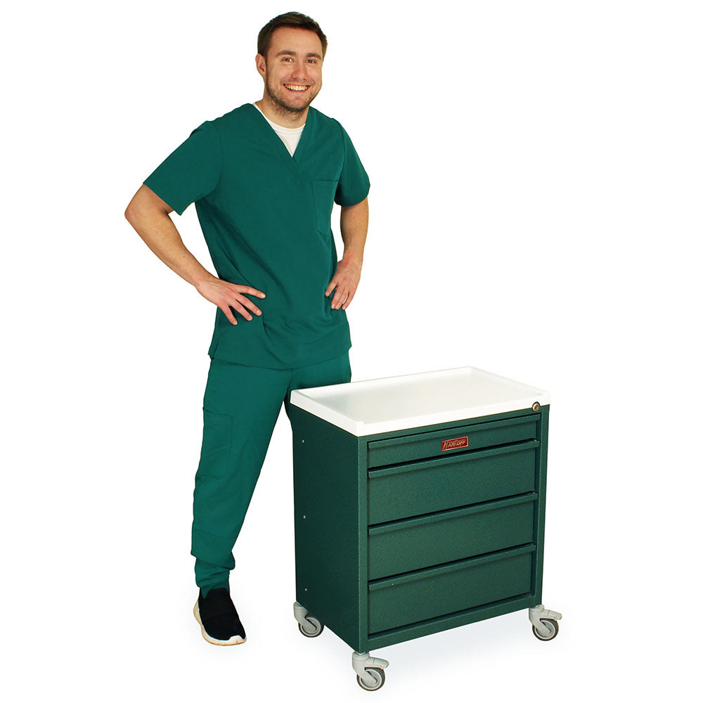 ETC-4 treatment cart hunter green with person