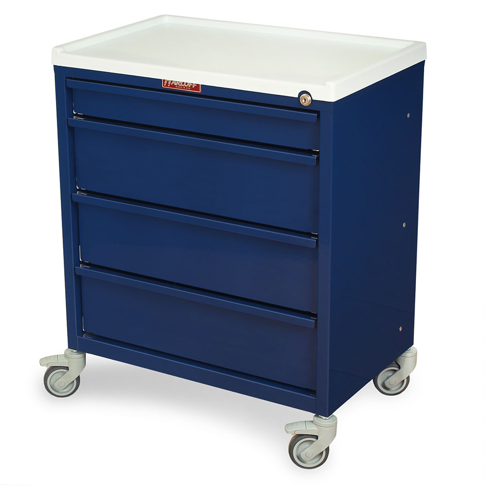 ETC-4 economy treatment cart navy front view