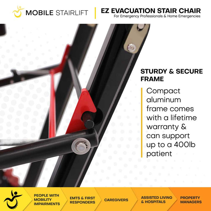 EZ Evacuation Chair: Safe & Efficient Stairway Descent (400lb Capacity)