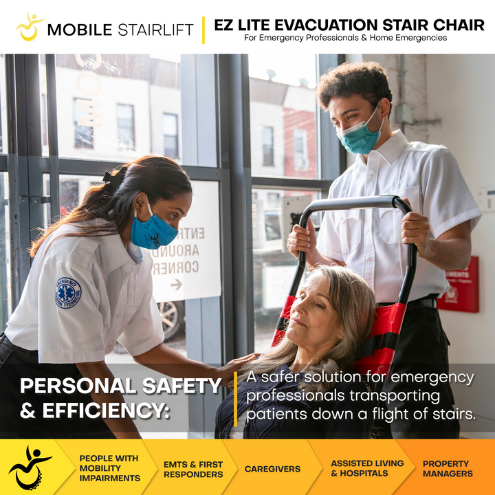 EZ LITE Evacuation Chair: Lightweight & Portable (350lb Capacity)