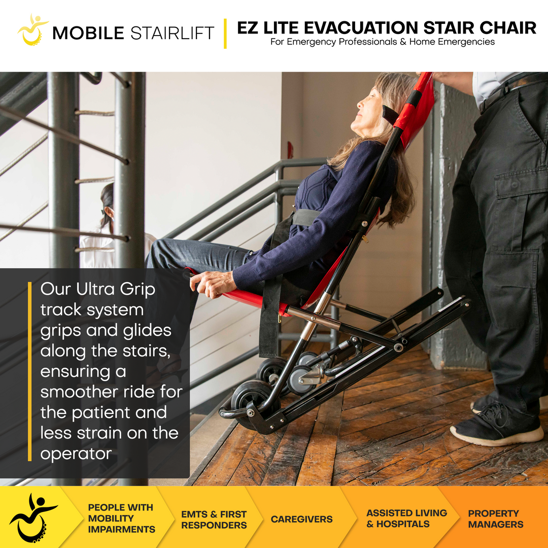 EZ LITE Evacuation Chair: Lightweight & Portable (350lb Capacity)
