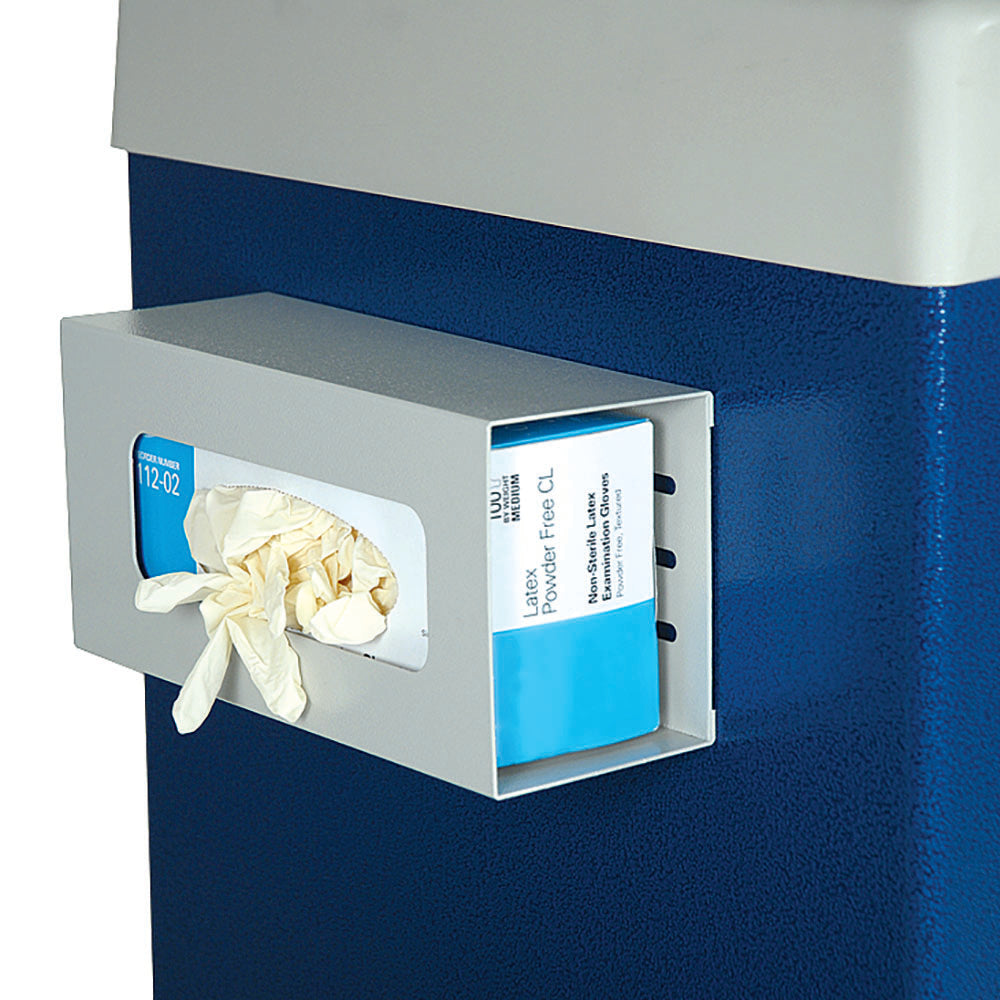 Single Glove Box Holder for M-Series or A-Series Medical Carts, mounted view