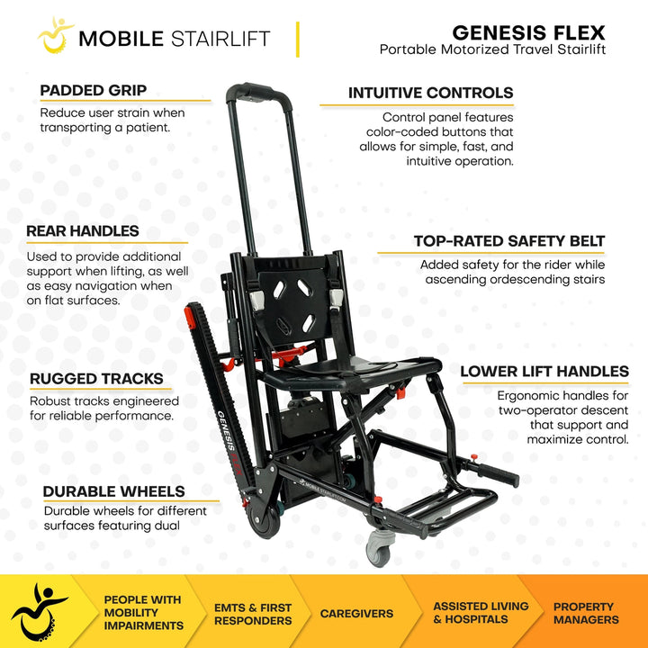 Genesis Flex mobile stairlift with detachable motorized tracks
