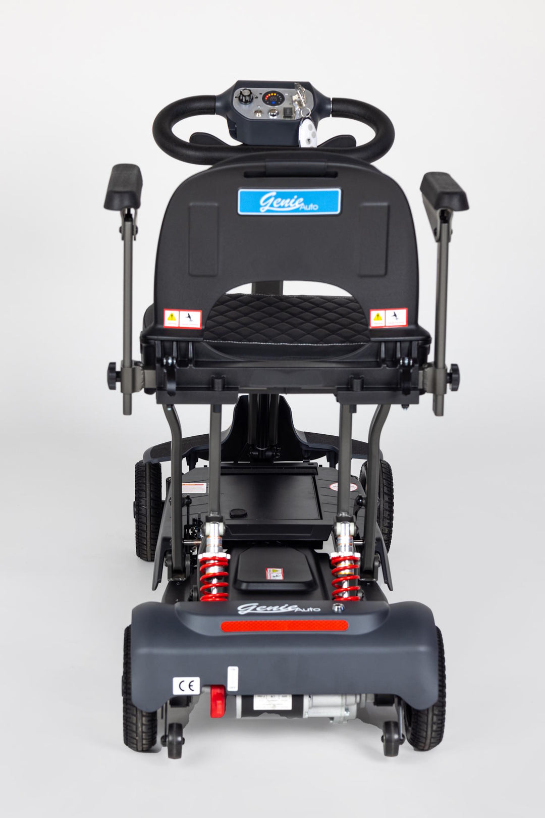 Genie Auto lightweight scooter folded for transport
