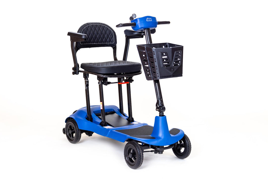 Genie Ultralight mobility scooter blue colour side view