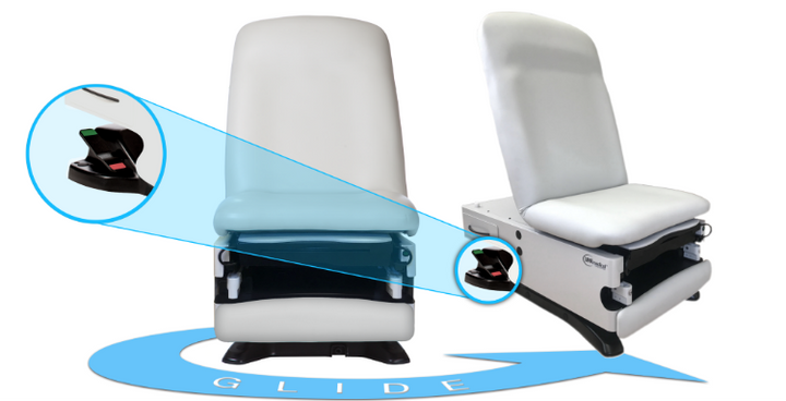 Medical exam table from 4040 Series featured in modern clinic environment – US and Canada ready