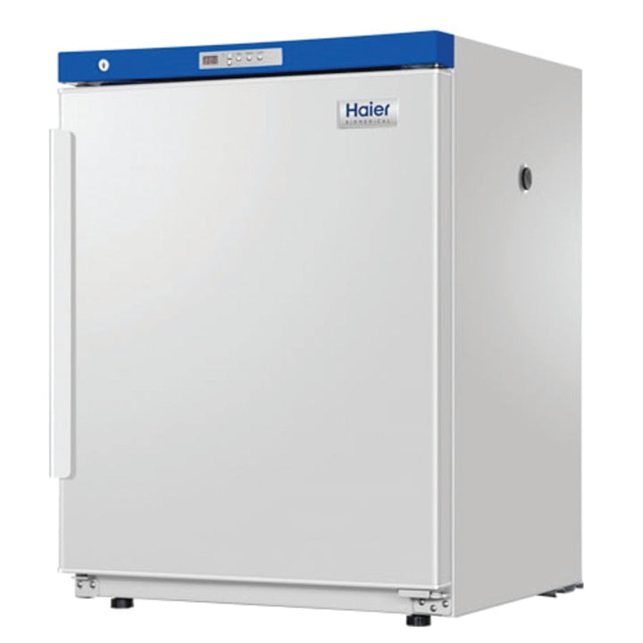 Haier HYC-118 pharmacy refrigerator side profile view