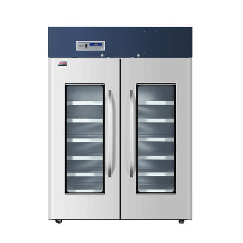 Haier HYC-1378 double door medical refrigerator full front view