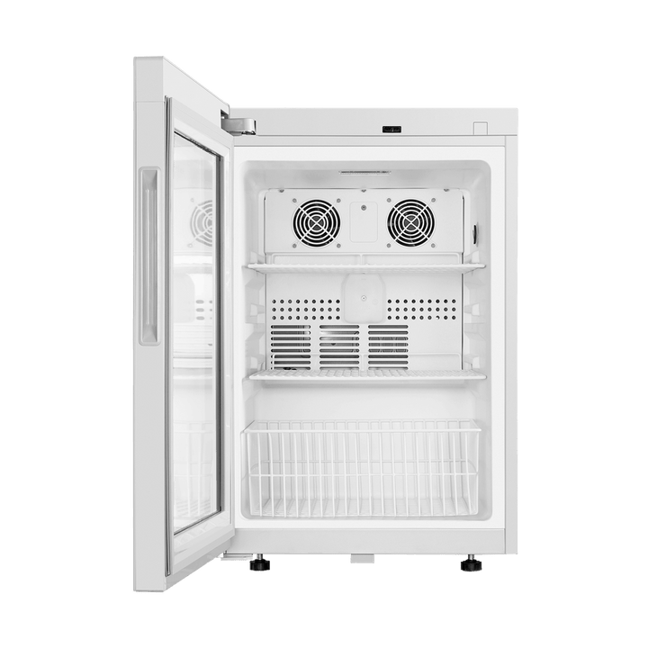 Haier HYC-85GD vaccine refrigerator left door swing view