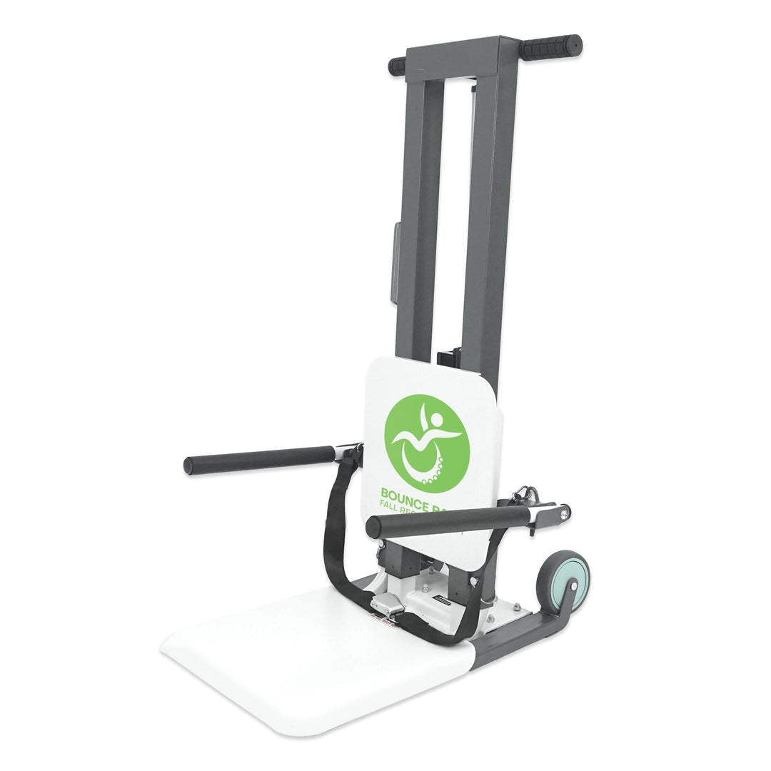 BounceBack 500 lb powered fall recovery lift with seated floor recovery platform