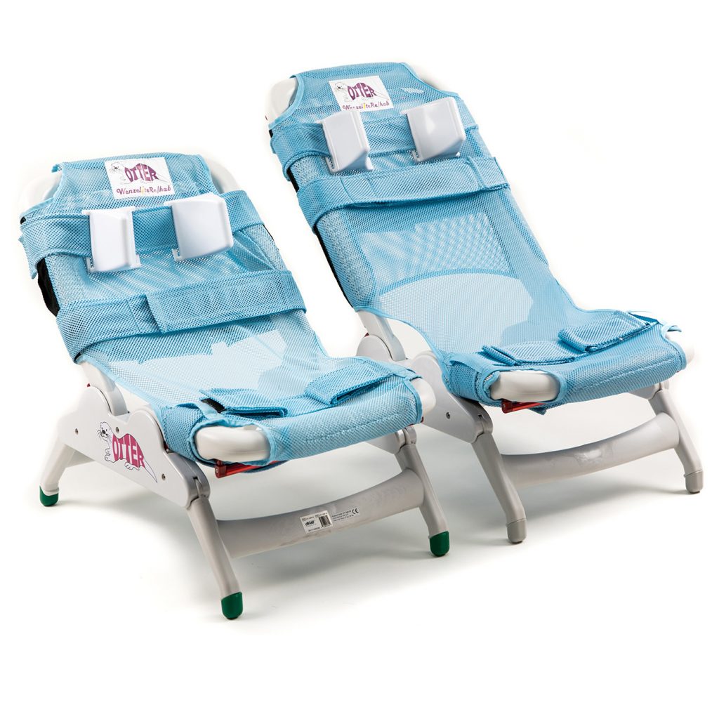 Folded Otter Bathing Chair for compact storage