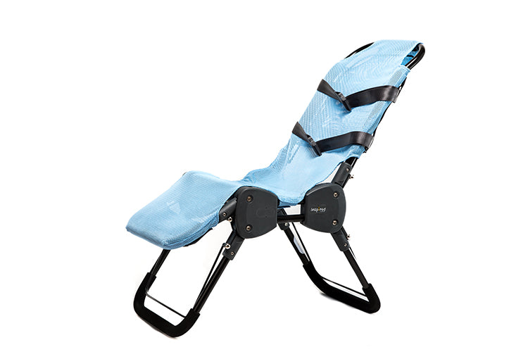 Ultima Bath Chair with adjustable mesh seat in blue