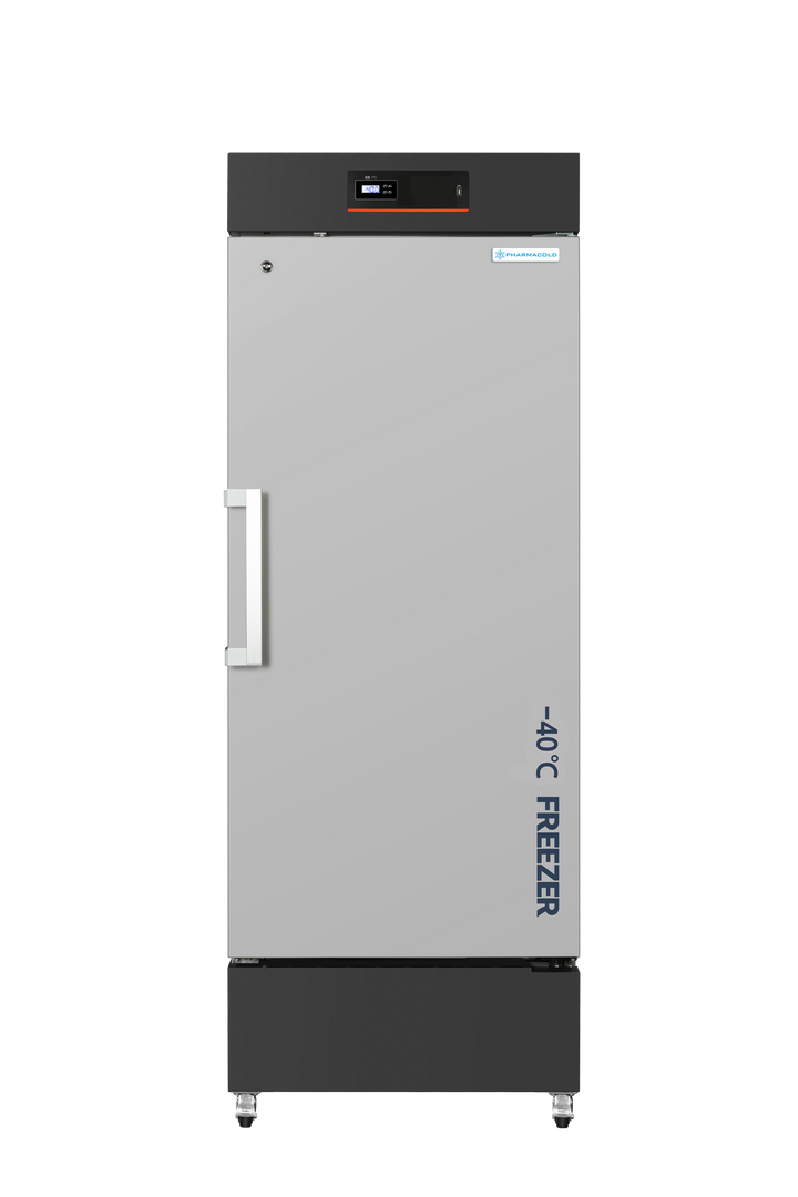 Pharmacold LAB-40R308 upright lab freezer closed front view medical freezer