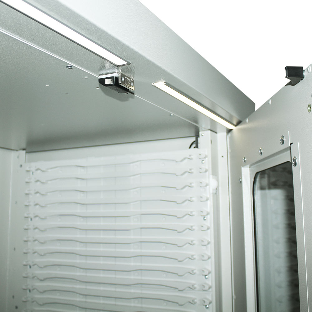 LED lighting installed inside MedStor Max quad column cabinet