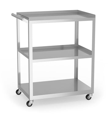 UC162834 light duty stainless steel utility cart with open design and swivel casters