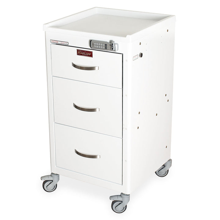 M-Series Mini Infection Control Cart 3 drawers white front view