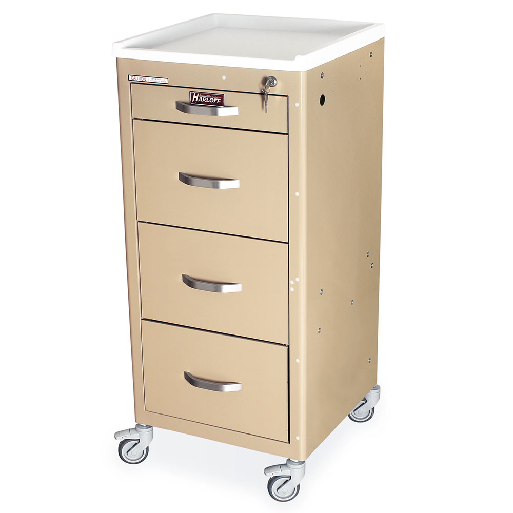 M3DS1830K04-TPE tall isolation cart four drawers key lock
