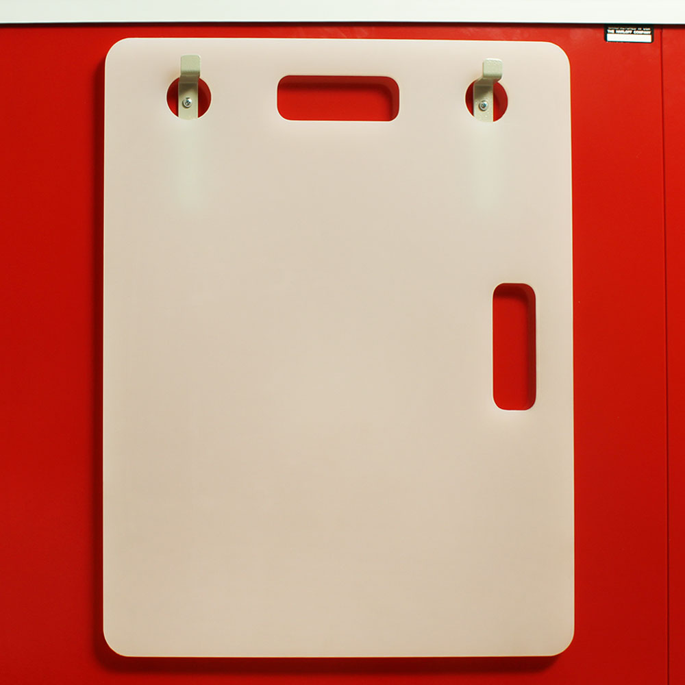 Cardiac board mounted on M-Series or A-Series medical cart for CPR use