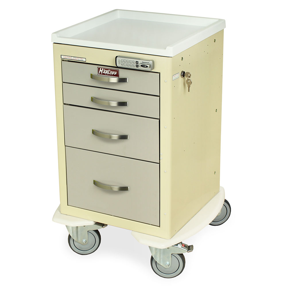 MDS18 beige and gray narrow cart front view with slim profile