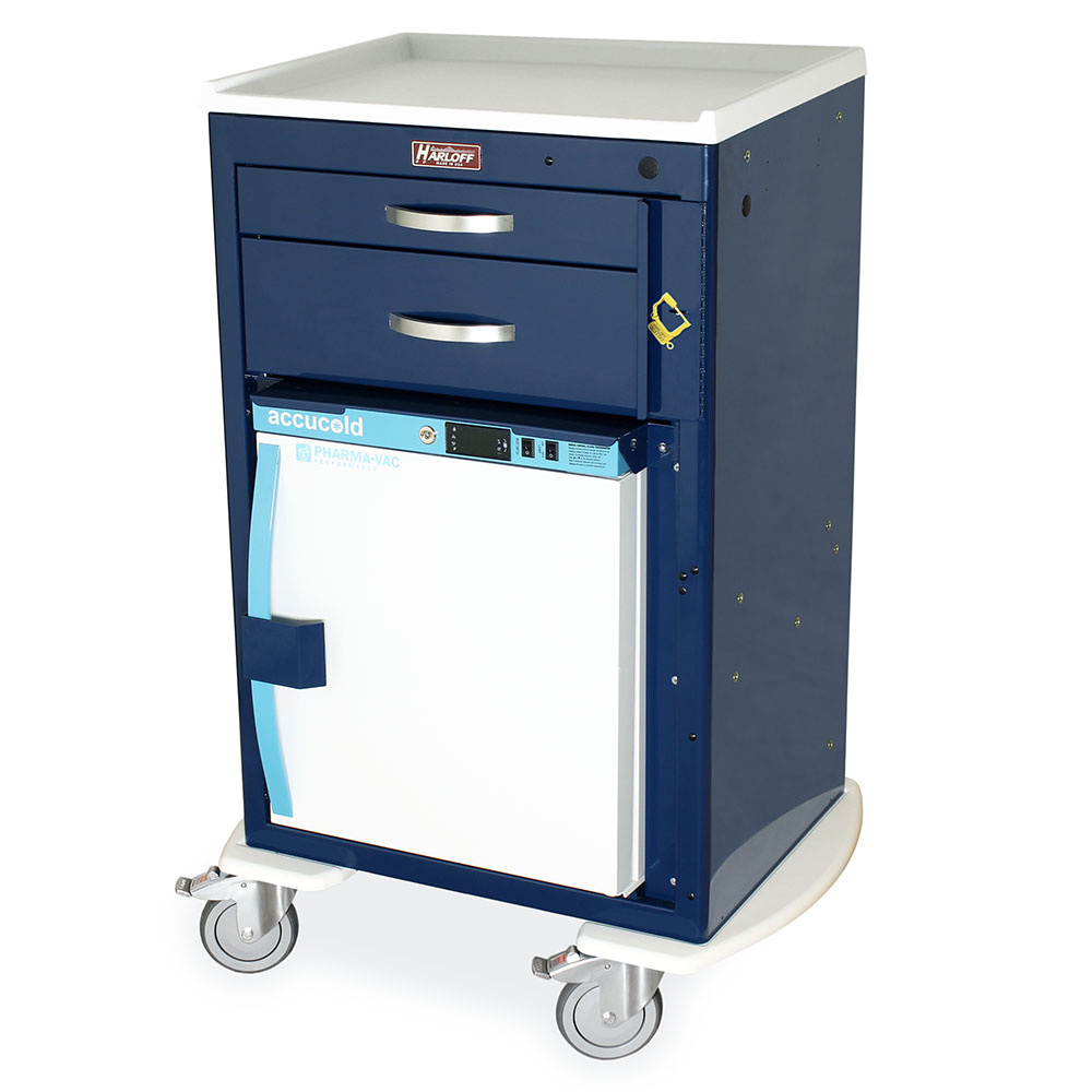 M-Series Malignant Hyperthermia Emergency Cart Navy with Fridge and Drawers