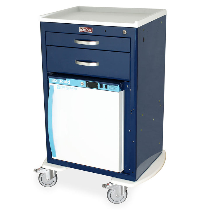 M-Series refrigerated malignant hyperthermia cart with key lock in navy finish