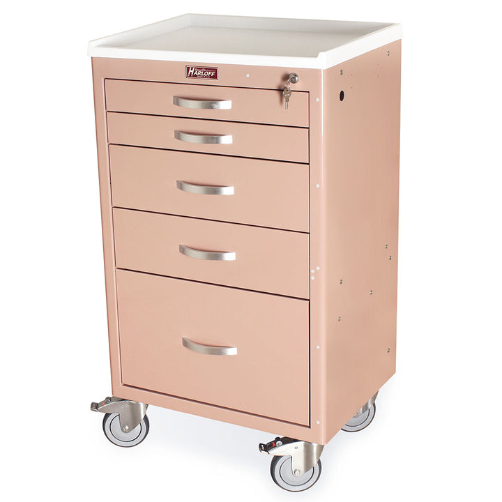 MDS2430K15N5-MVE custom medical cart five drawers key lock no bumpers
