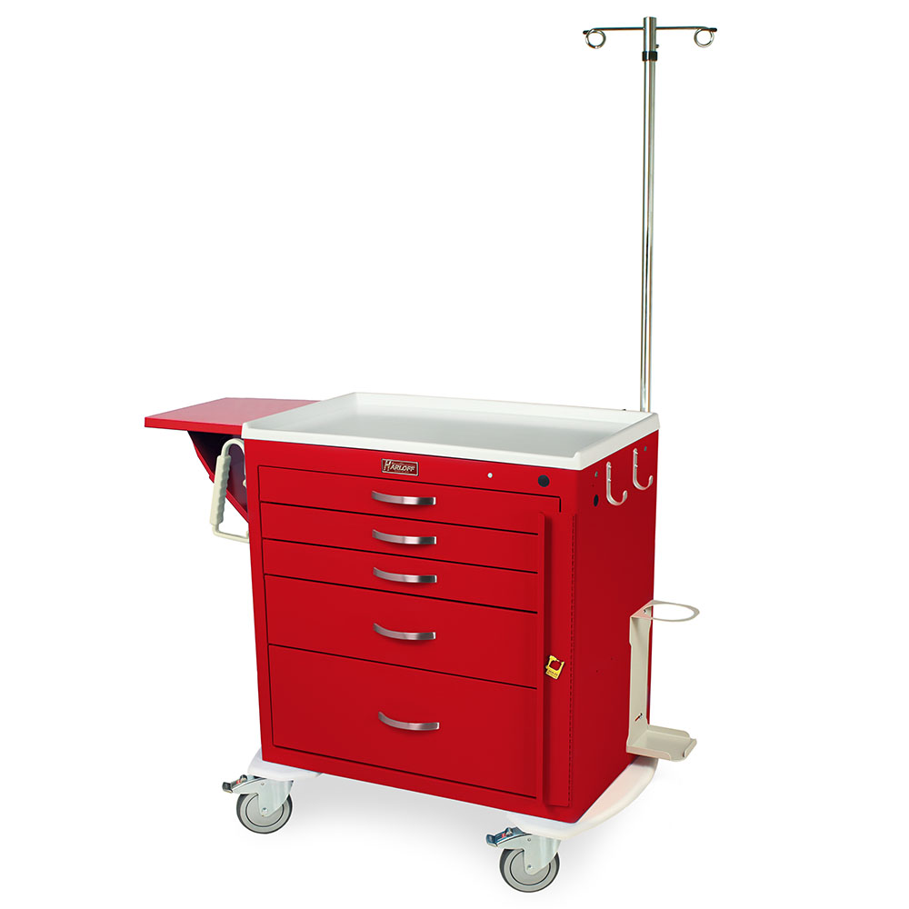 MDS3024B05-MD30-EMG1-RED short crash cart five drawers breakaway lock emergency package