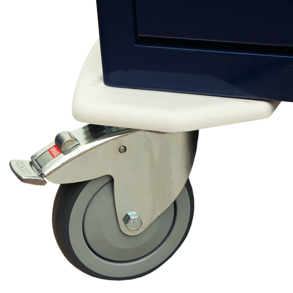 M-Series MDS3027K05 anesthesia cart caster detail, premium 5-inch rolling wheel