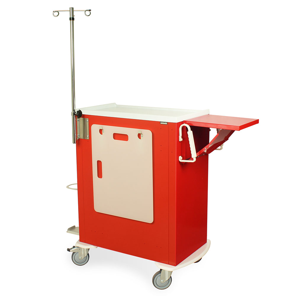 M-Series MDS3030B06+MD30-EMG1 tall emergency crash cart with 6 drawers, breakaway lock, MD30-EMG1 package, steel construction, front view
