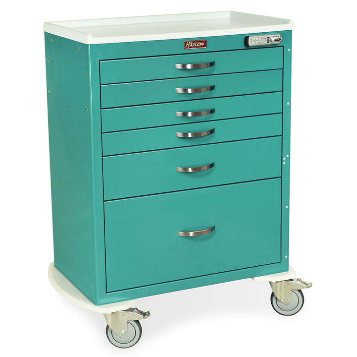 M-Series Tall Procedure Cart with E-Lock and six drawers, standard width, model MDS3030E16, front right view