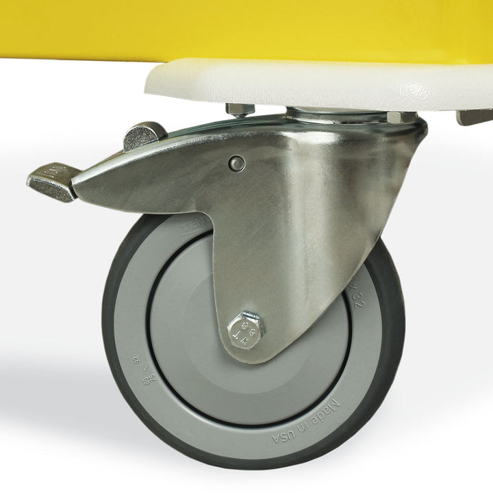 MDS3030K03-Caster closeup tall isolation cart three drawers key lock