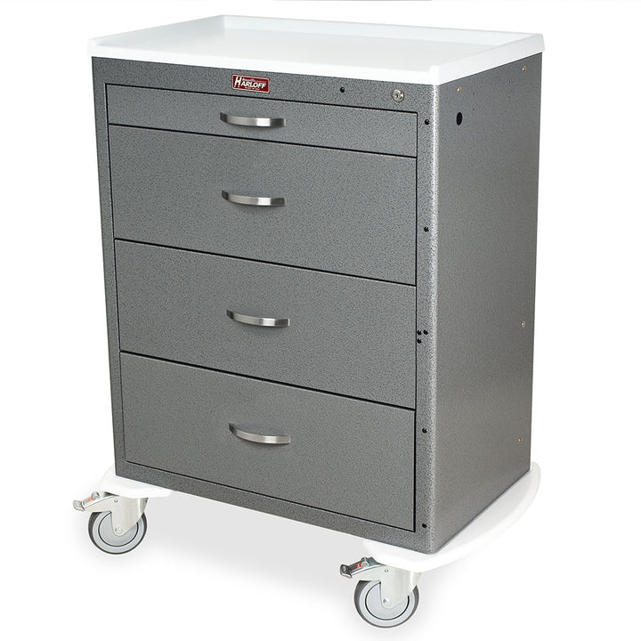 MDS3030K04-HT-GRAY tall isolation cart 4 drawers key lock